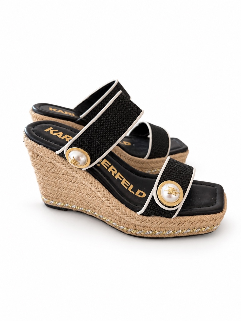 NEW Karl Lagerfeld Women’s Espadrille Wedge Sandals Size 5